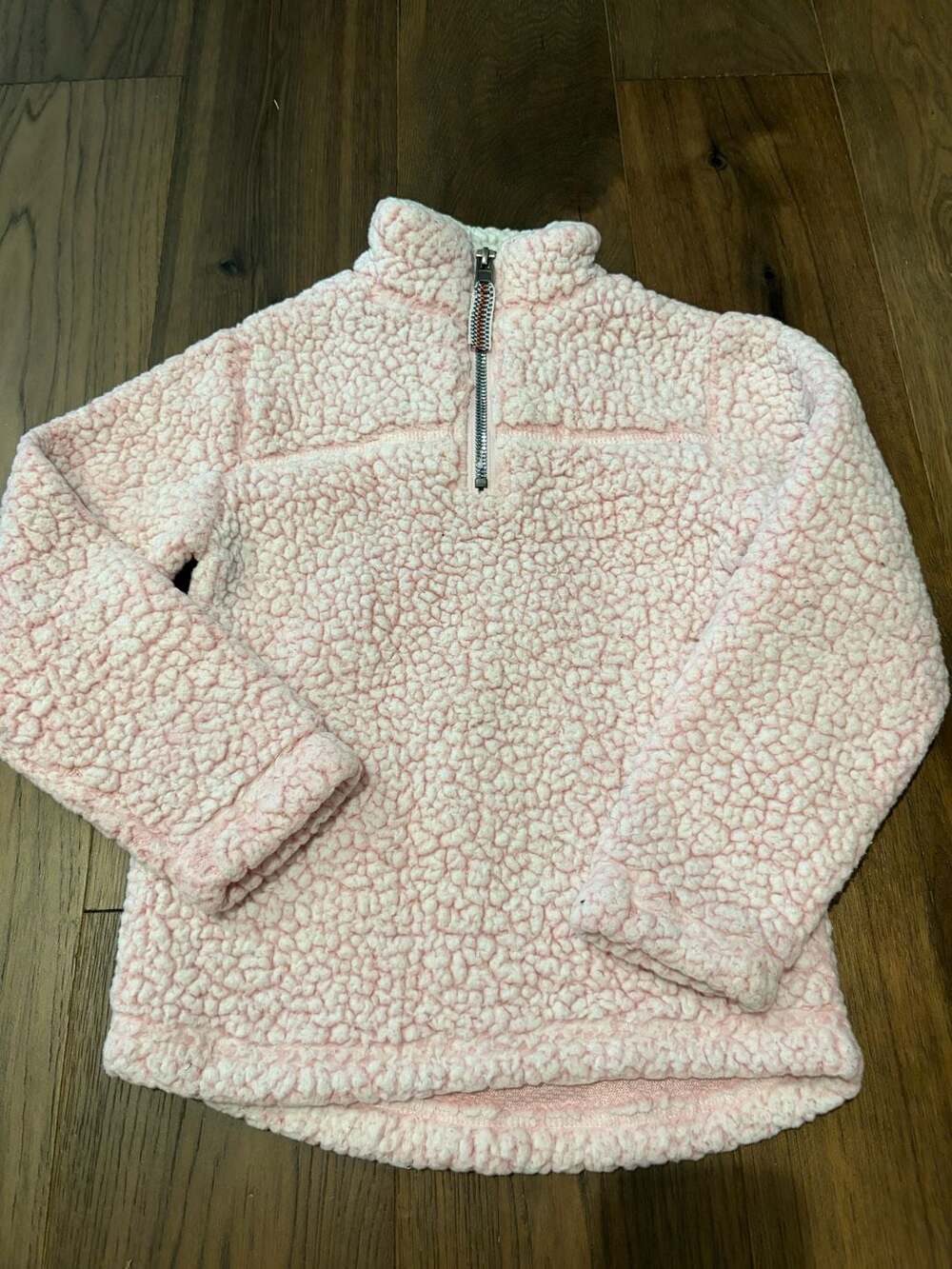 Te Verde Kids Light Pink Sherpa Quarter-Zip Pullover Size 4